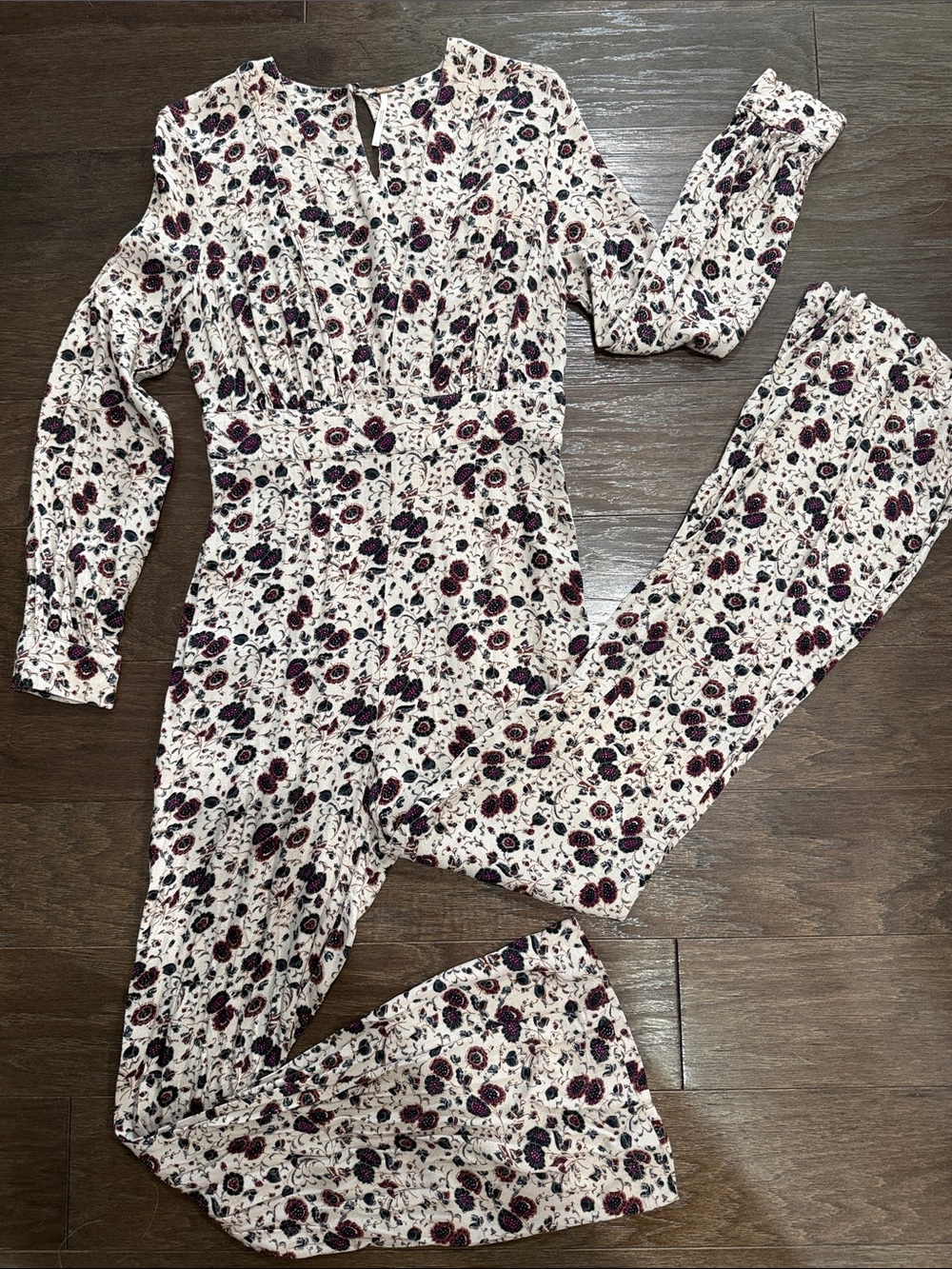 Free People "Some Like It Hot" Floral Bell Bottom Jumpsuit Romper Size 2